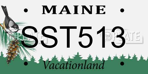 SST513 Maine License Plate
