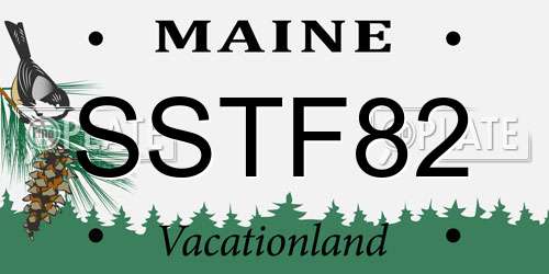 SSTF82 Maine License Plate