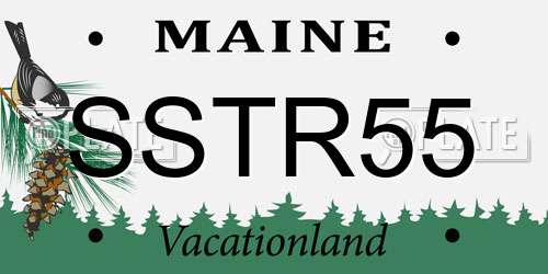 SSTR55 Maine License Plate