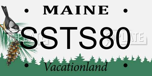 SSTS80 Maine License Plate