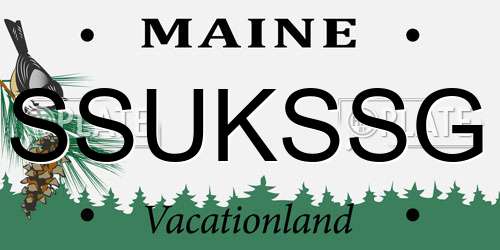 SSUKSSG Maine License Plate