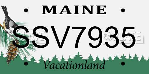 SSV7935 Maine License Plate