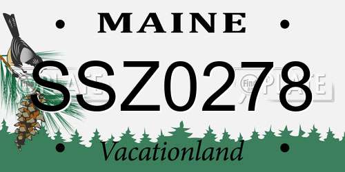 SSZ0278 Maine License Plate