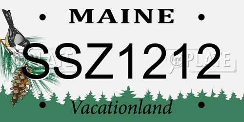 SSZ1212 Maine License Plate