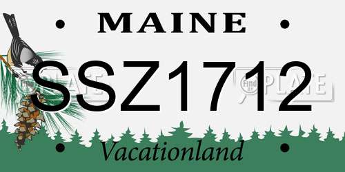 SSZ1712 Maine License Plate