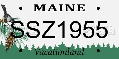 SSZ1955 Maine License Plate