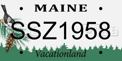 SSZ1958 Maine License Plate