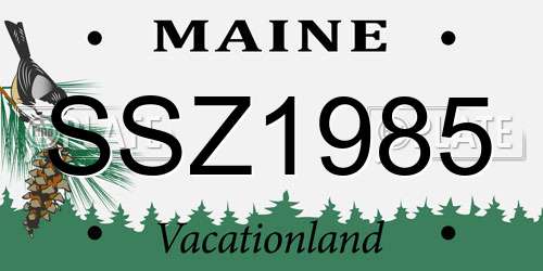 SSZ1985 Maine License Plate