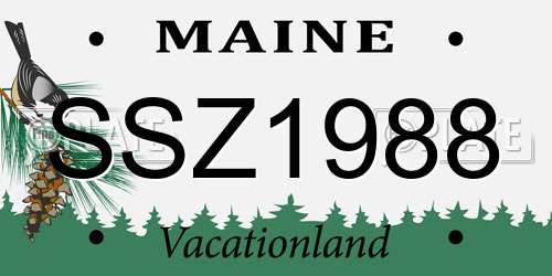 SSZ1988 Maine License Plate