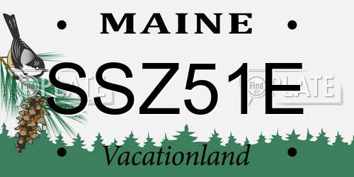SSZ51E Maine License Plate