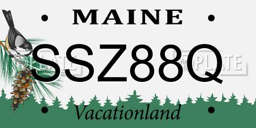 SSZ88Q Maine License Plate