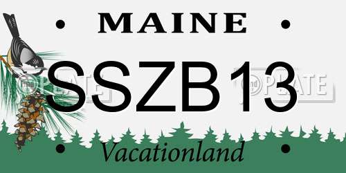 SSZB13 Maine License Plate