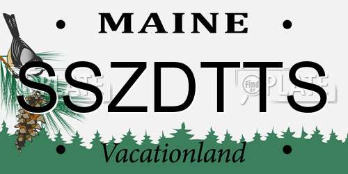 SSZDTTS Maine License Plate