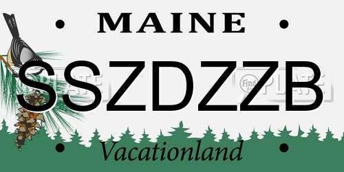 SSZDZZB Maine License Plate