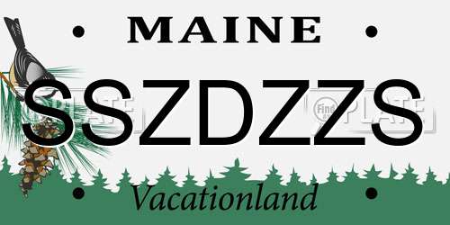 SSZDZZS Maine License Plate