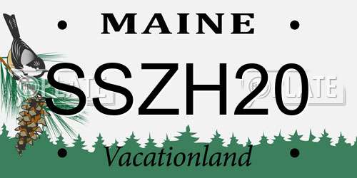 SSZH20 Maine License Plate