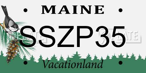SSZP35 Maine License Plate
