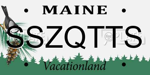 SSZQTTS Maine License Plate