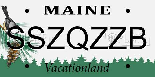 SSZQZZB Maine License Plate