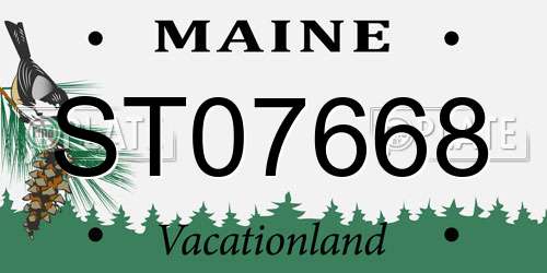 ST07668 Maine License Plate