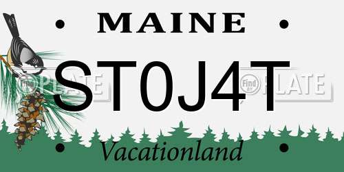 ST0J4T Maine License Plate