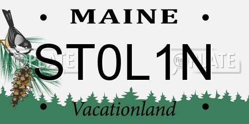 ST0L1N Maine License Plate