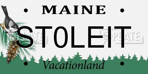 ST0LEIT Maine License Plate