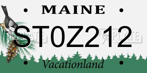 ST0Z212 Maine License Plate