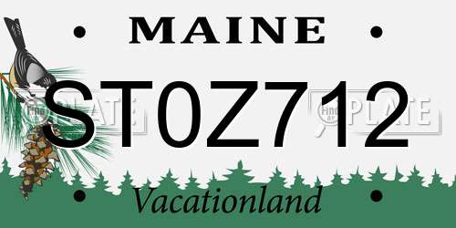 ST0Z712 Maine License Plate