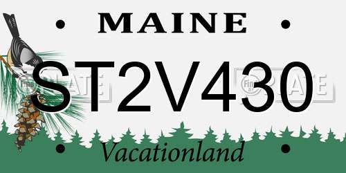 ST2V430 Maine License Plate