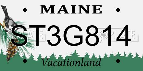 ST3G814 Maine License Plate