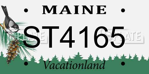 ST4165 Maine License Plate