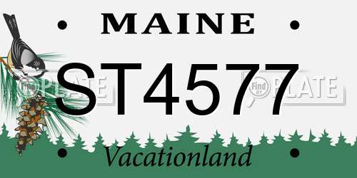 ST4577 Maine License Plate