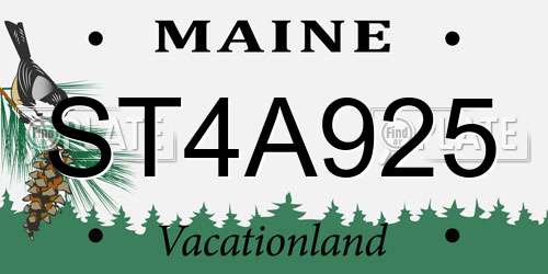 ST4A925 Maine License Plate