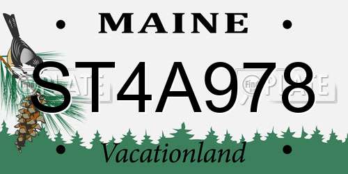 ST4A978 Maine License Plate