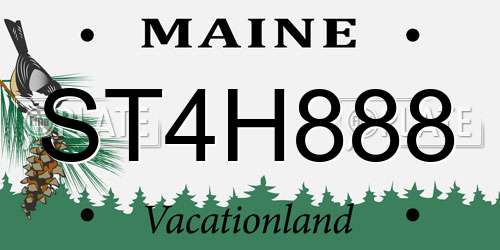 ST4H888 Maine License Plate