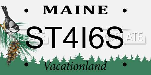 ST4I6S Maine License Plate