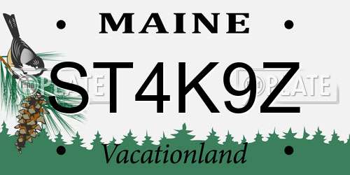 ST4K9Z Maine License Plate