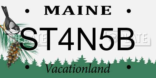 ST4N5B Maine License Plate