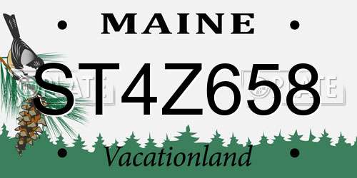 ST4Z658 Maine License Plate