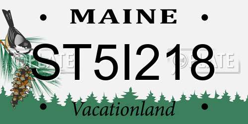 ST5I218 Maine License Plate