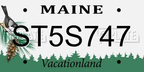 ST5S747 Maine License Plate