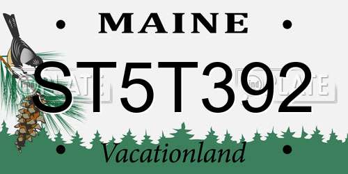 ST5T392 Maine License Plate