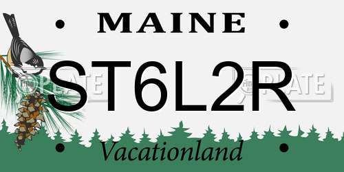 ST6L2R Maine License Plate