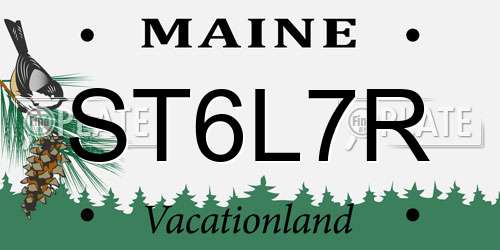 ST6L7R Maine License Plate