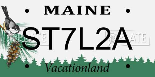 ST7L2A Maine License Plate