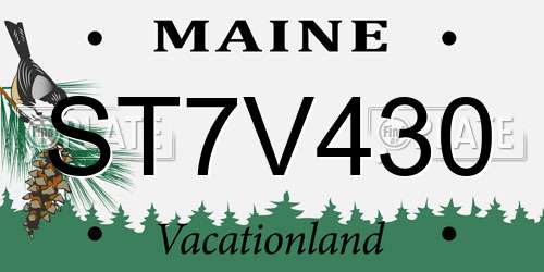 ST7V430 Maine License Plate