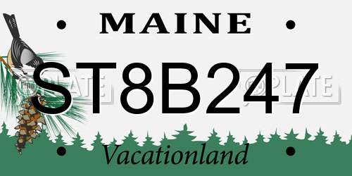 ST8B247 Maine License Plate