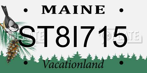 ST8I715 Maine License Plate