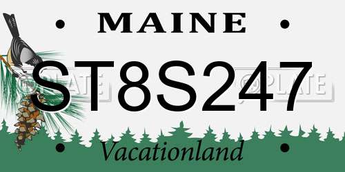 ST8S247 Maine License Plate